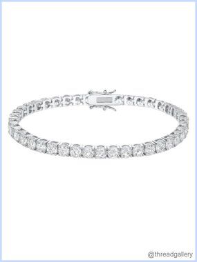 18k Gold Plated 4mm Cubic Zirconia Tennis Bracelet Women Gift
